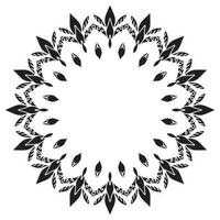 Mandala frame with abstract floral ornament vector