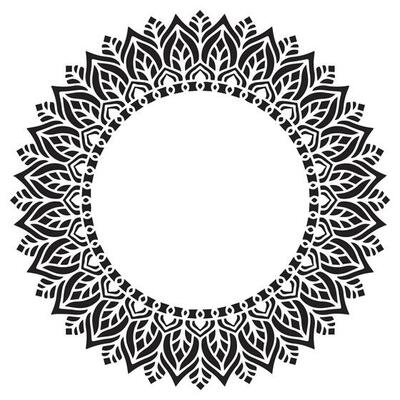 Mandala frame with abstract floral ornament