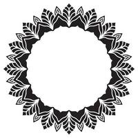 Mandala frame with abstract floral ornament vector