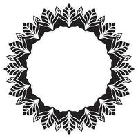 Mandala frame with abstract floral ornament vector