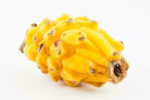 Exotic tropical fruit called pitahaya isolated in white background. Selenicereus megalanthus photo