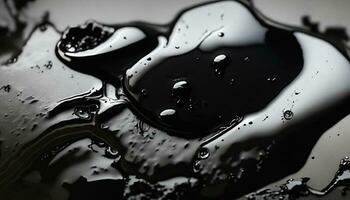 Abstract black fluid, black ink background photo