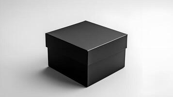 Blank empty black cardboard box photo