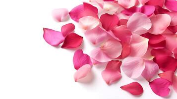 Beautiful pink flower petals transparent background ai generated photo