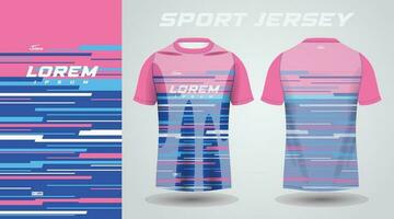 blue pink shirt soccer football sport jersey template design mockup vector