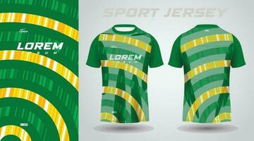 green yellow shirt soccer football sport jersey template design mockup vector