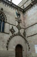 Detail of the historic Casa de la Ciutat at the Gothic Square in Barcelona Spain photo