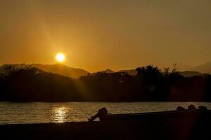 Boat at the National Natural Park Tayrona in Colombia photo