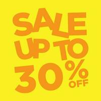 sale up to 30 percent off simple typography vector