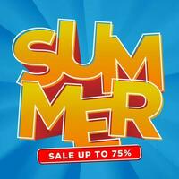 summer sale promotional typography headline vector design element