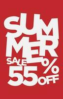 55 percent off summer sale promotional typography vector design element