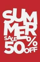 50 percent off summer sale promotional typography vector design element