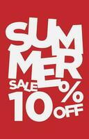 10 percent off summer sale promotional typography vector design element