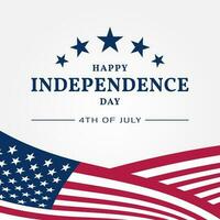 independence day 4th of july with american flag decoration vector