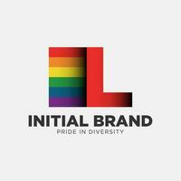 letter L rainbow color pride community and company initial vector logo design