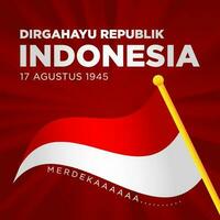 longevity republic of indonesia 17 august 1945 independence day social media template design vector