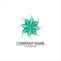 Tree leaf vector and green logo design friendly concept