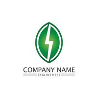 Tree leaf vector and green logo design friendly concept