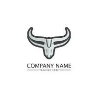 Bull buffalo head cow animal  mascot logo design vector for sport horn buffalo animal mammals head logo wild matador