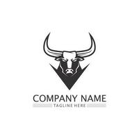 Abstract shield bull logo, horn badges logo icon vector