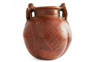 Pre-Columbian ceramic vessel from Colombian ancient indigenous photo