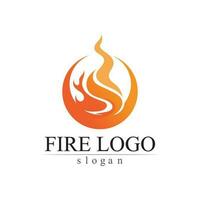 fuego, llama, naturaleza, logotipo, y, símbolos, iconos, plantilla, vector