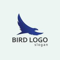 Birds and swallow dove logo design and vector animal wings and flying bird