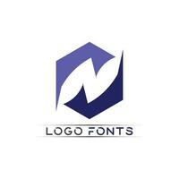 N logo font company logo business and letter initial N design vector and letter for logo