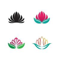 Stylized lotus flower icon vector background