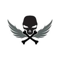 Crossbones death skull, danger or poison flat icon for apps and websites vector
