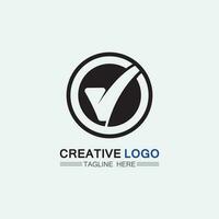 Checklist check mark logo vector or icon. Tick symbol in green color illustration. Accept okey symbol for approvement or cheklist design