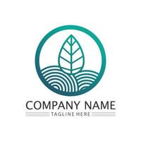 tree Nature Farm and farming vector logo illustration design. sun farm.Isolated illustration of fields  farm landscape and sun. Concept for agriculture ,harvesting ,natural farm,  organic products.