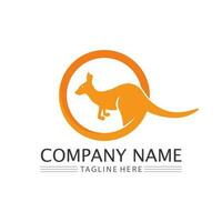 kangaroo animal logo and design vector illustrtion