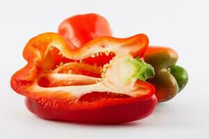 Bell pepper isolated in white background. Capsicum annuum photo