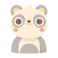 cute bear panda animal character vector