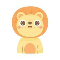 cute lion animal adorable character vector