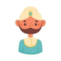 indian man wearing white turban character vector