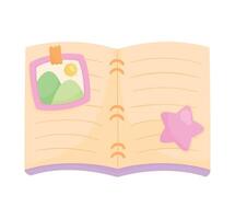 notebook school supply with picture vector