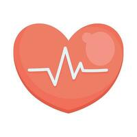 heart cardio with heartbeat icon vector