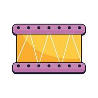 yellow drum instrument musical icon vector