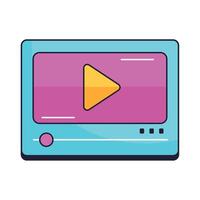 play button in tablet device vector