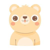 cute beige bear animal character vector