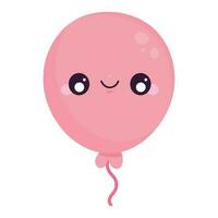 red balloon helium kawaii character vector