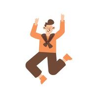 man jumping wearing spring wear character vector