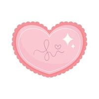 pink heart love lace icon vector