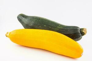 Zucchini isolated on white background. Cucurbita pepo photo