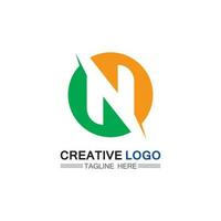 N logo font company logo business and letter initial N design vector and letter for logo