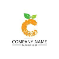 C logo for Vitamin and font C letter Identity and design business vector