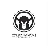 Spartan helmet logo template vector