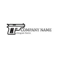 Gun logo and Army soldier sniper shot vector Design Illustration military shot revolver